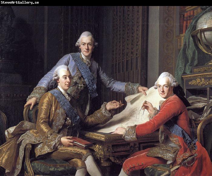 Alexander Roslin Gustav III of Sweden, and his brothers